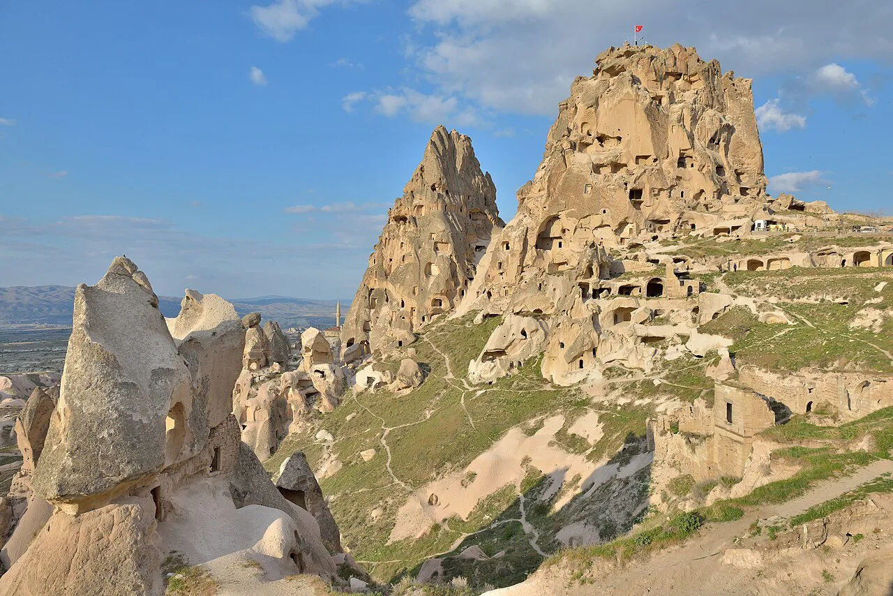Uçhisar Castle rock in Cappadocia.