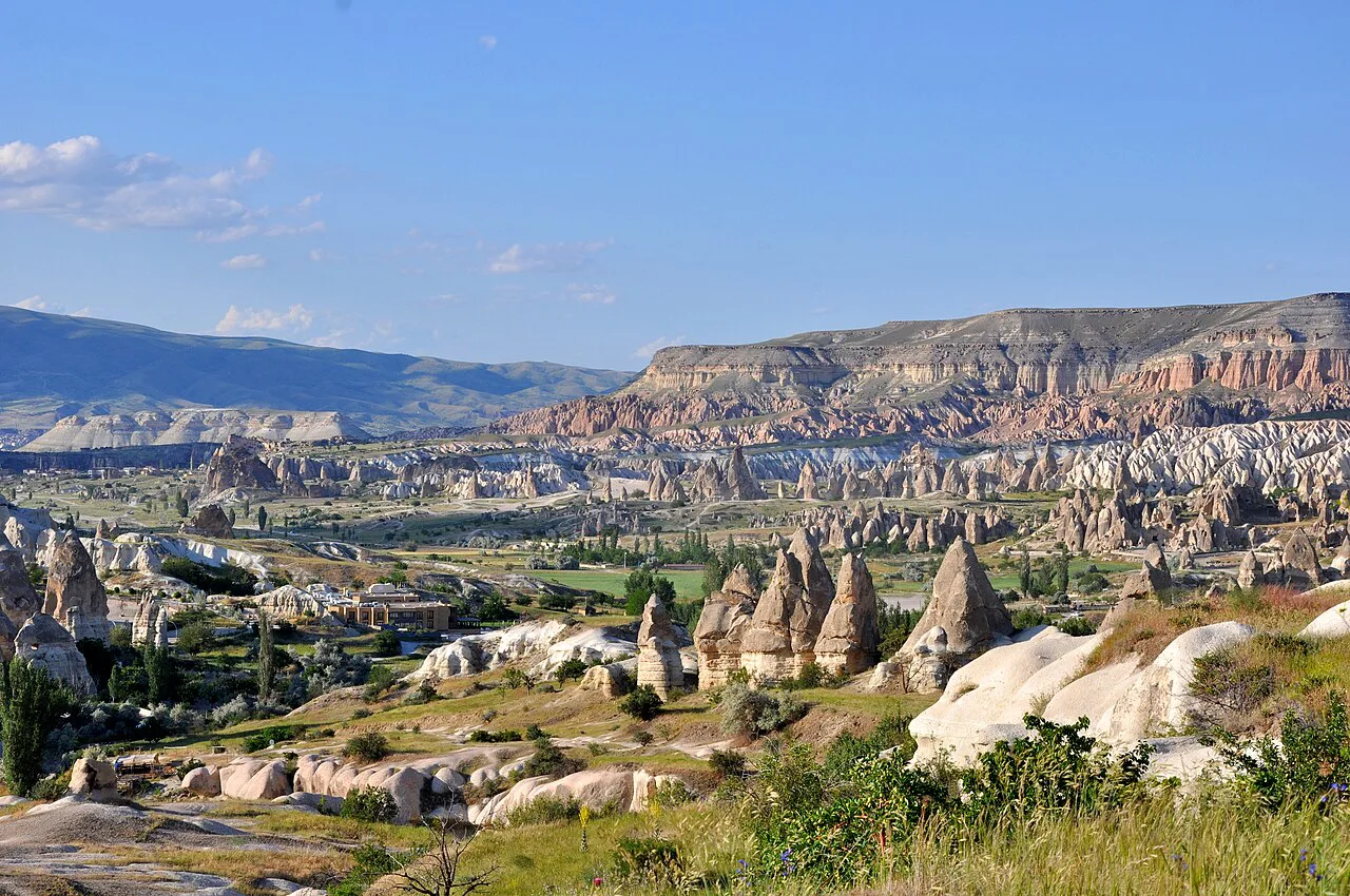Fairy chimneys and the valleys around Göreme in Cappadocia.