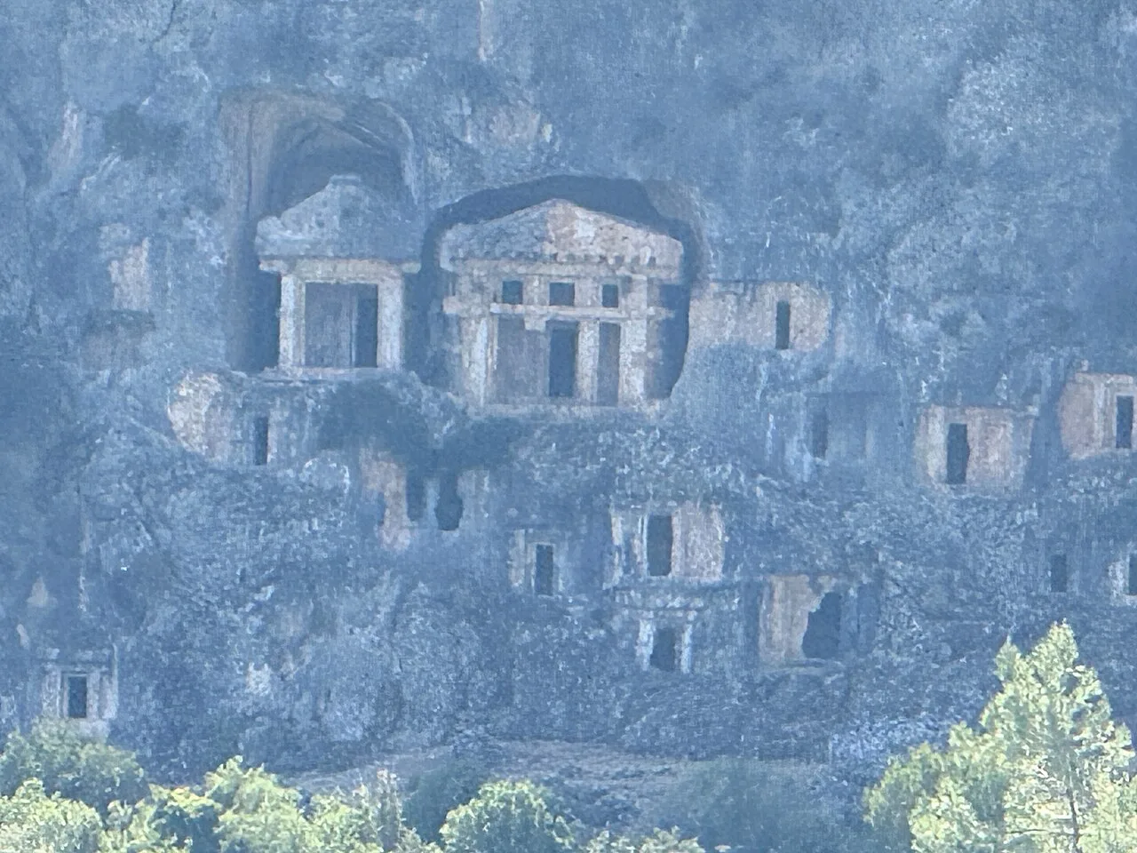 Rock-cut tombs at Pinara, an ancient Lycian city near Fethiye.