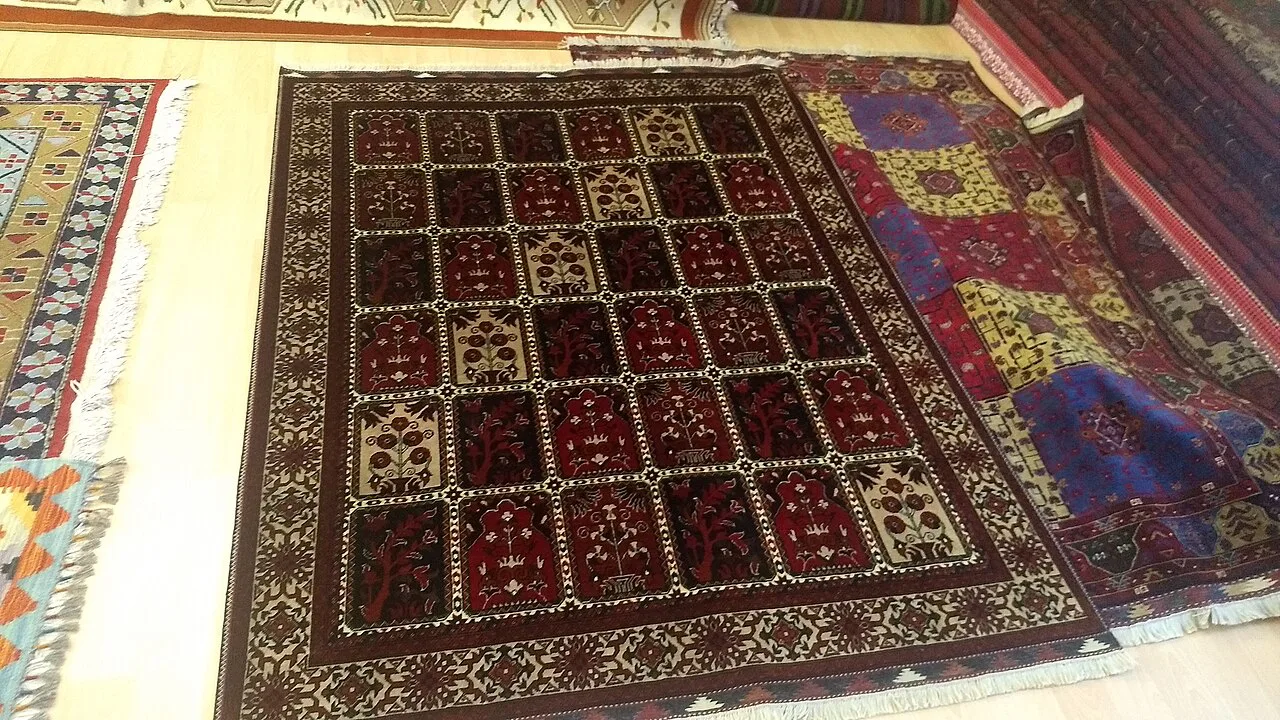 Turkish rugs displayed for sale in Central Anatolia.