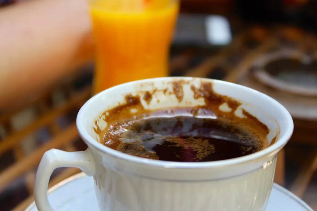 A cup of Turkish coffee served at the Grand Bazaar in Istanbul.