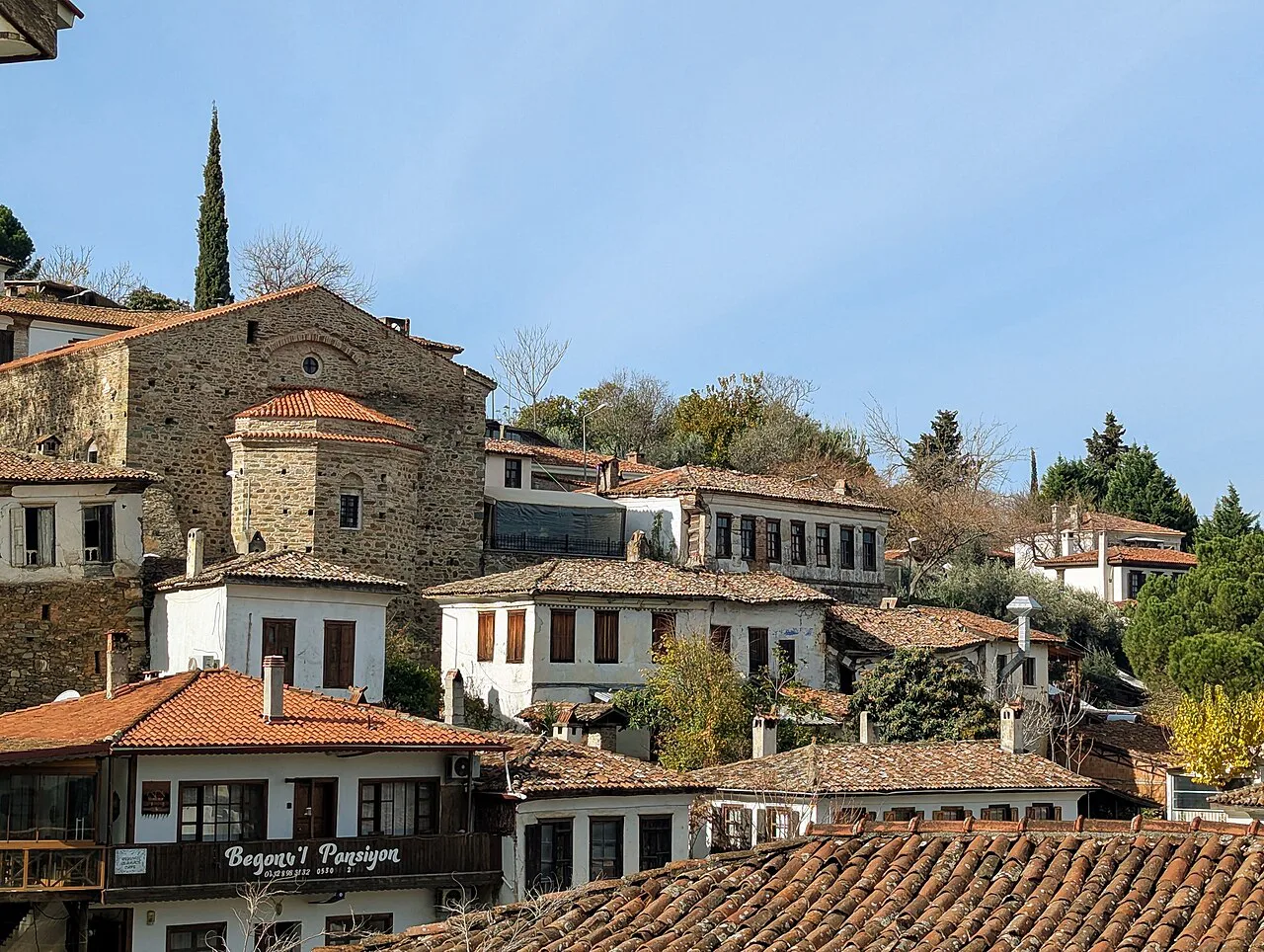 Stone and timber houses in the village of Şirince.
