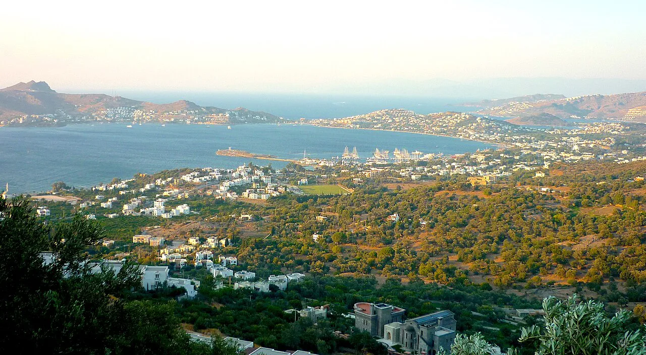 Yalıkavak bay seen from a hilltop to the south.