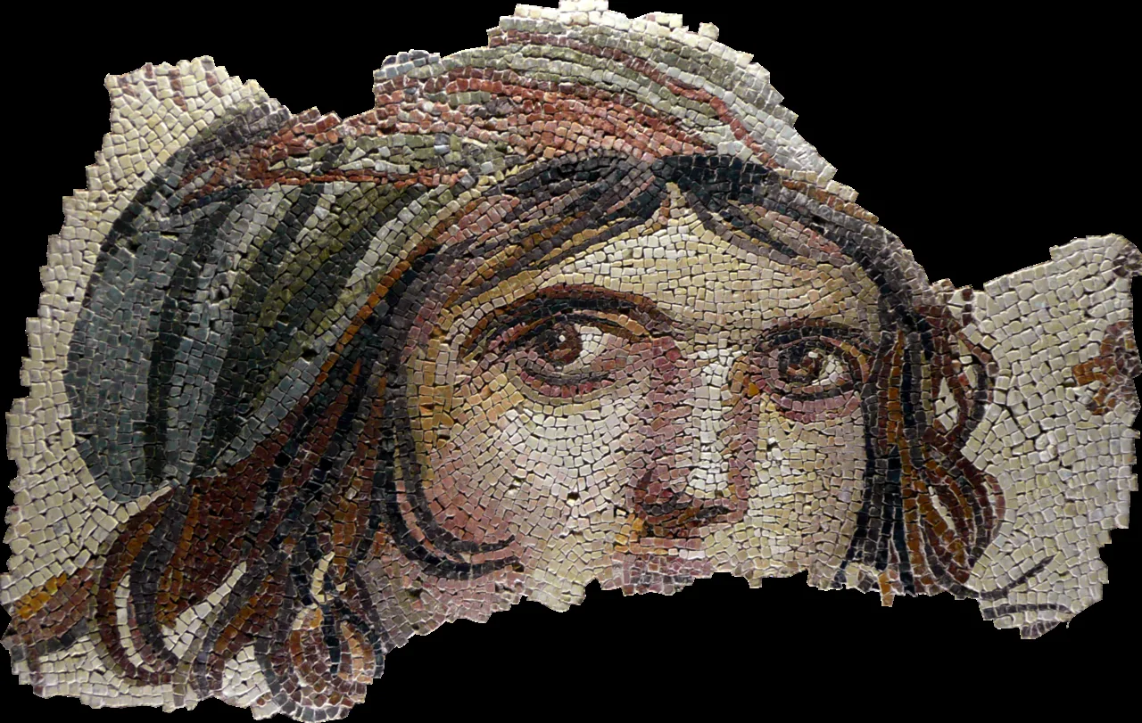 The Gypsy Girl mosaic from Zeugma, Gaziantep's best-known mosaic.